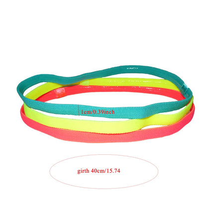1 Pcs Women Sweatbands Football Yoga Pure Hair Bands Anti-Slip Elastic Rubber Thin Sports Headband Men Hair Accessories Headwrap