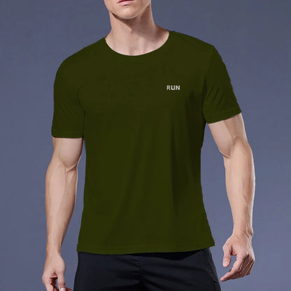 Black Compression Men T-Shirts Workout Sports Running T-Shirt Short Sleeve Quick Dry Tshirt Fitness Exercise Gym Clothing