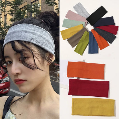 1 Pcs Women Sweatbands Football Yoga Pure Hair Bands Anti-Slip Elastic Rubber Thin Sports Headband Men Hair Accessories Headwrap
