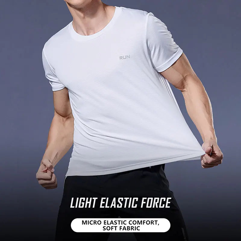 Black Compression Men T-Shirts Workout Sports Running T-Shirt Short Sleeve Quick Dry Tshirt Fitness Exercise Gym Clothing