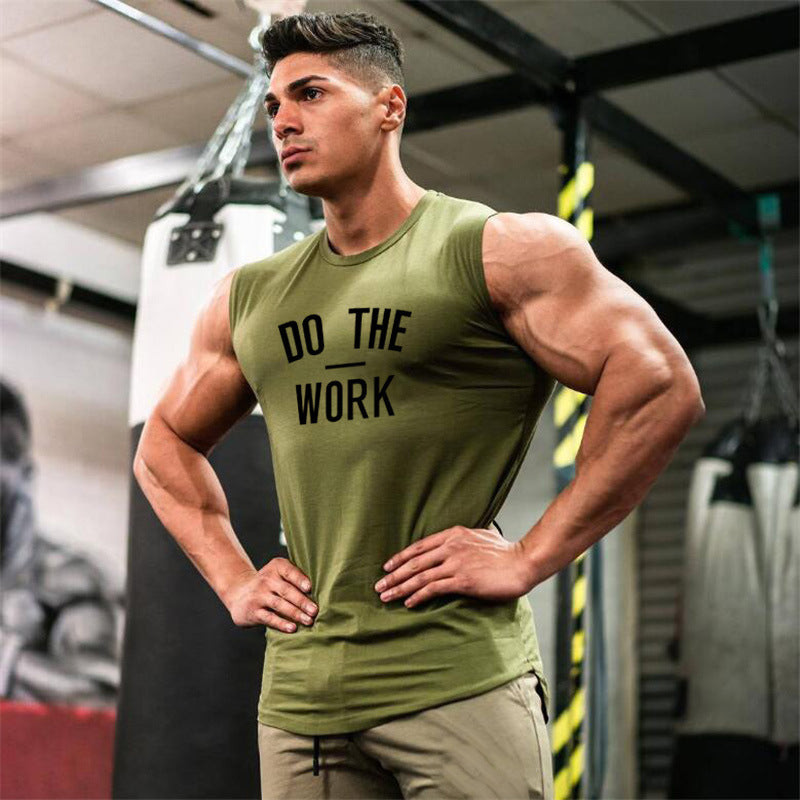 European And American Fitness Style Letter Printing Bodybuilding Muscle Men's Sports Vest