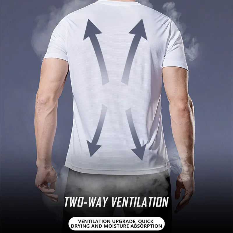 Black Compression Men T-Shirts Workout Sports Running T-Shirt Short Sleeve Quick Dry Tshirt Fitness Exercise Gym Clothing